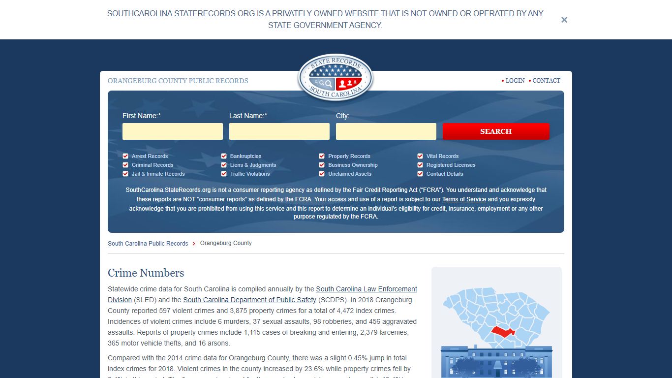 ORANGEBURG COUNTY PUBLIC RECORDS - South Carolina State Records