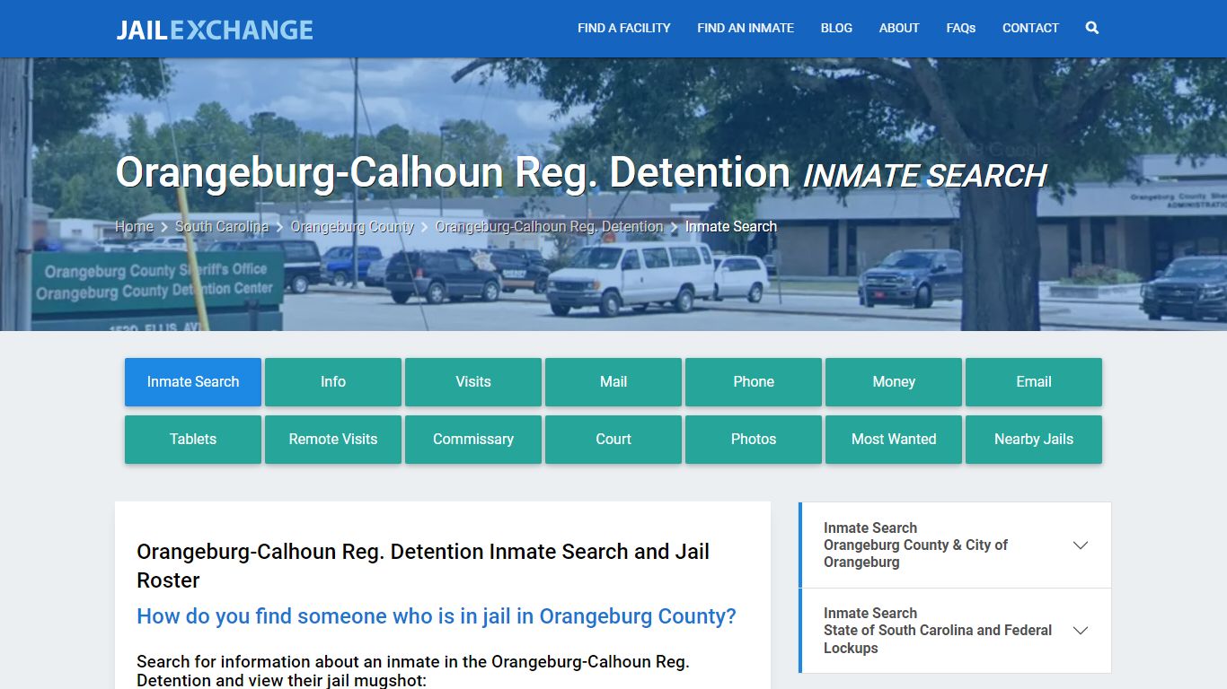 Orangeburg-Calhoun Reg. Detention Inmate Search - Jail Exchange